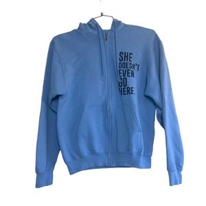 Official Mean Girls Broadway Full Zip Up Blue Hoodie Unisex Size Small